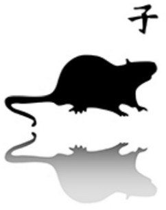 Image d'un rat avec son année en caractères chinois