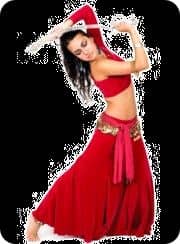 Danseuse arabe en robe rouge