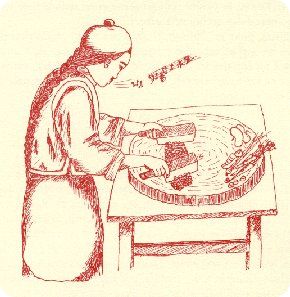 Illustration d'un cuisinier chinois au travail