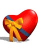 Image animée d'un coeur avec des noeuds qui se balance