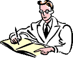 Image animée d'un homme en train d'écrire