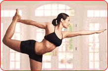 Femme faisant du stretching