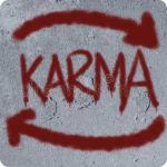 Inscription Karma sur le mur